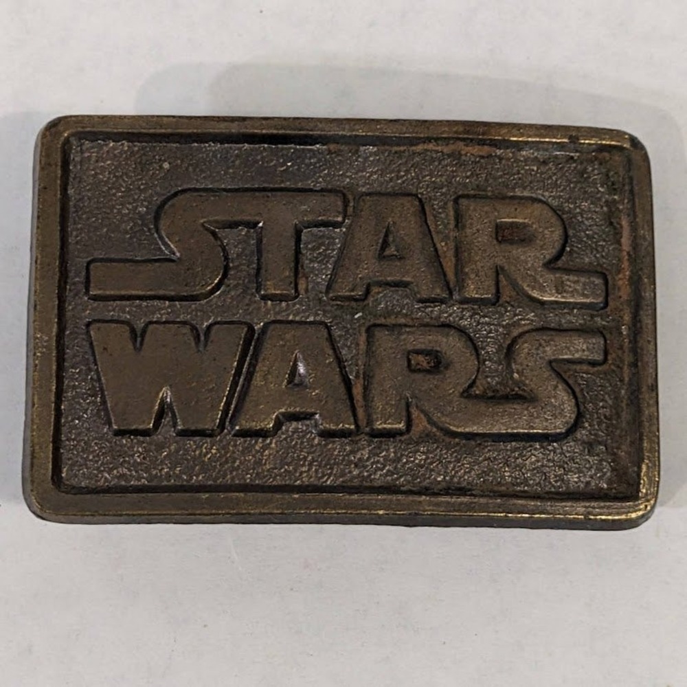 Vtg 1977 Star Wars Belt Buckle The Leather Shop San Francisco‎ Brass Tone Logo